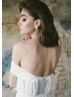 Off Shoulder Ivory Chiffon Lace Slit Bohemian Wedding Dress Off Shoulder Ivory Chiffon Lace Slit Bohemian Wedding Dress
